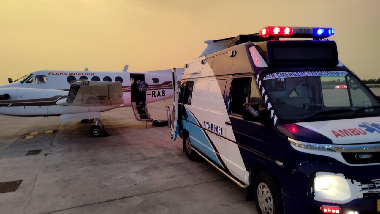 Medical helicopter for emergency air evacuation
